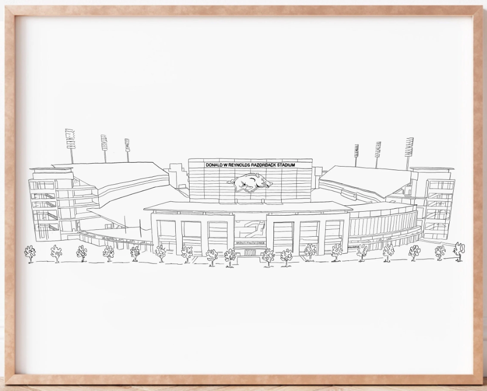 Donald W Reynold's Razorback Stadium Print [Digital Download] – Written ...
