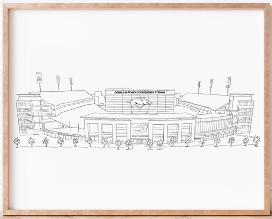 Donald W Reynold's Razorback Stadium Print [Digital Download]