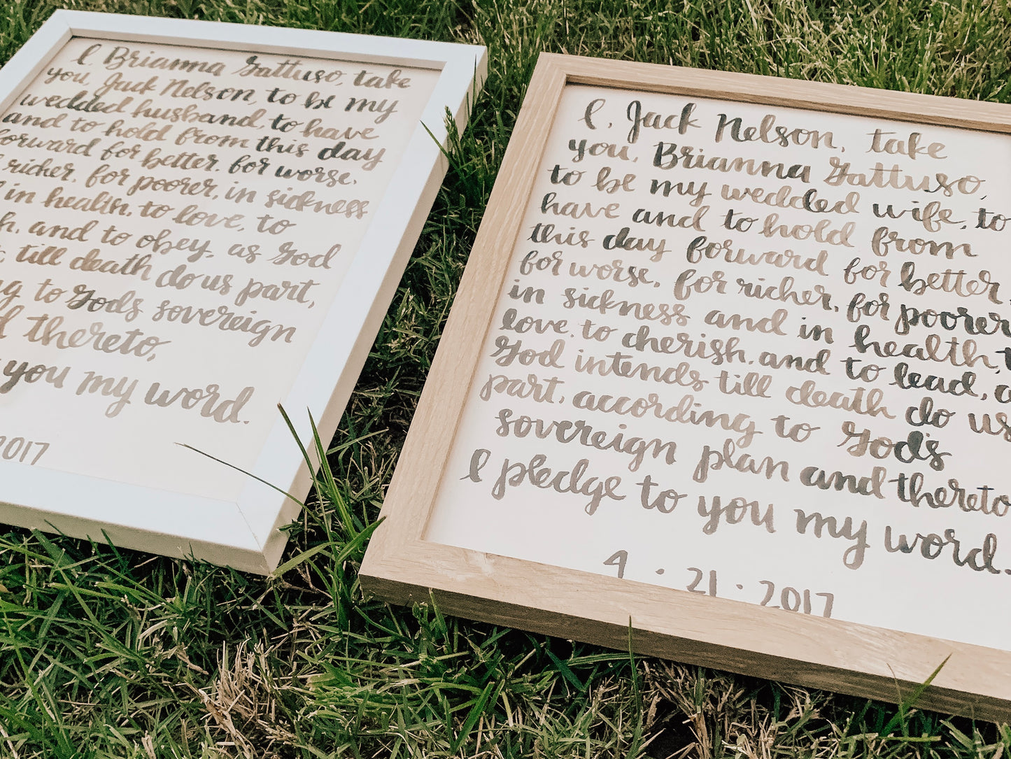 Hand-Lettered Watercolor Vows