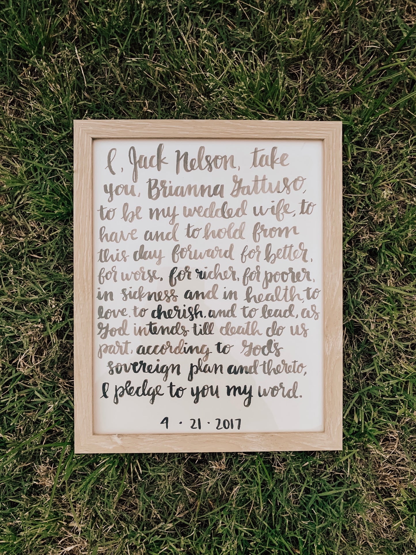 Hand-Lettered Watercolor Vows