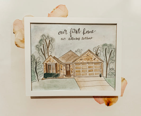 Custom Watercolor House Painting