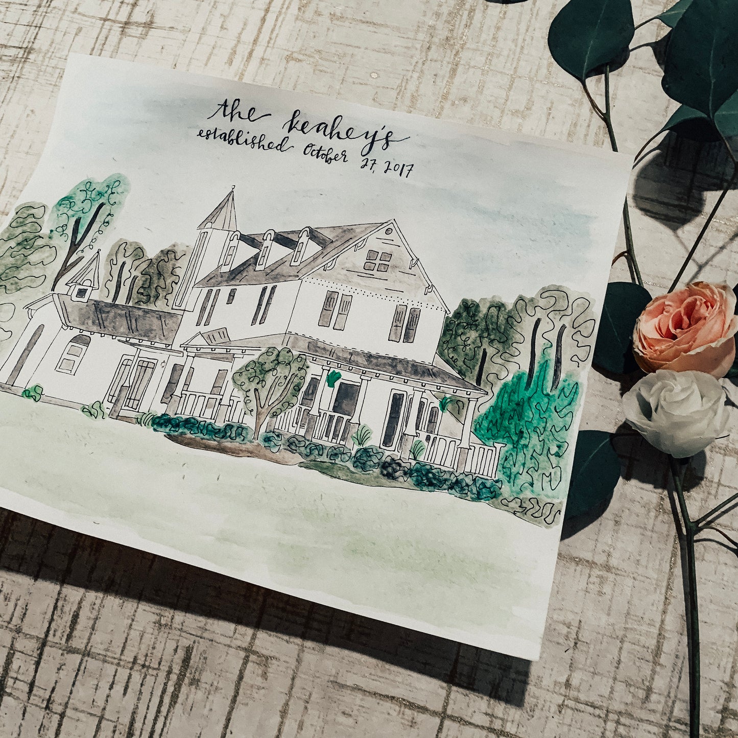 Custom Watercolor Venue Painting